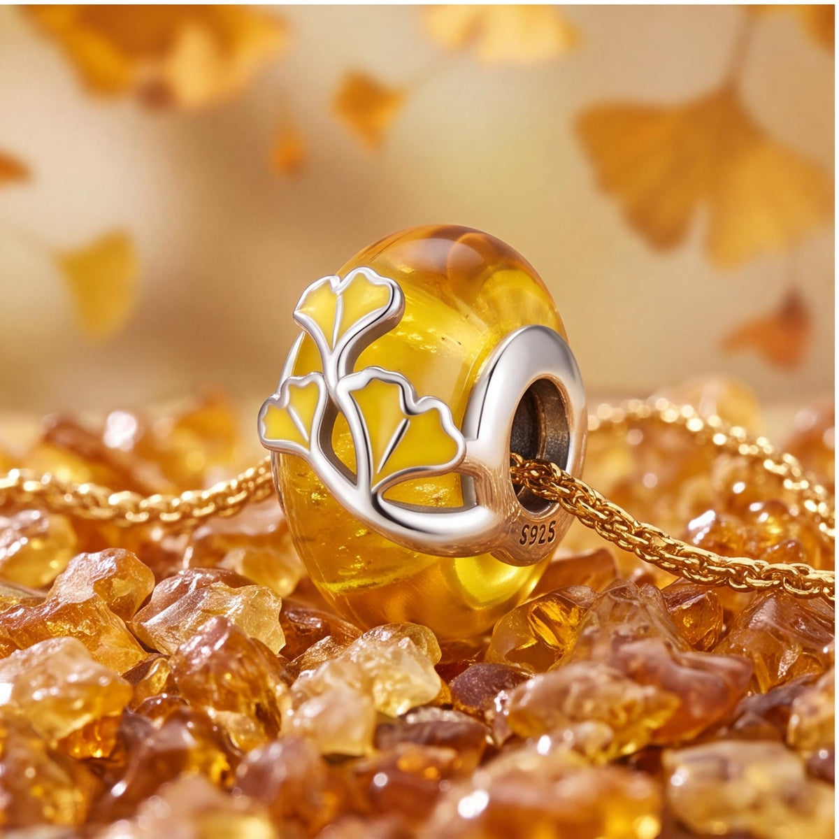 Ginkgo Leaf Bead styled as a gift
