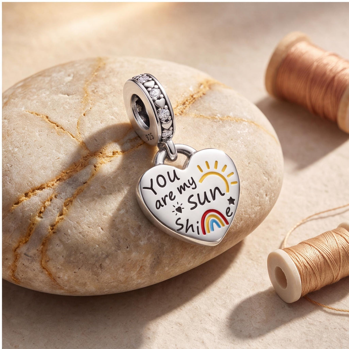 Sunshine Heart Dangle styled as a gift