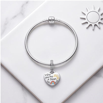 Sunshine Heart Dangle, sterling silver dangle charm, photo 8