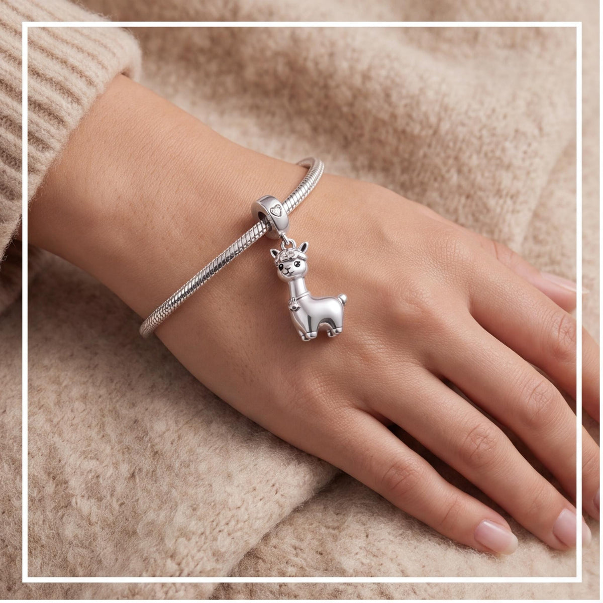 Alpaca Dangle Charm styled as a gift