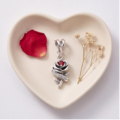 Red Rose Dangle Charm, sterling silver dangle charm, photo 9