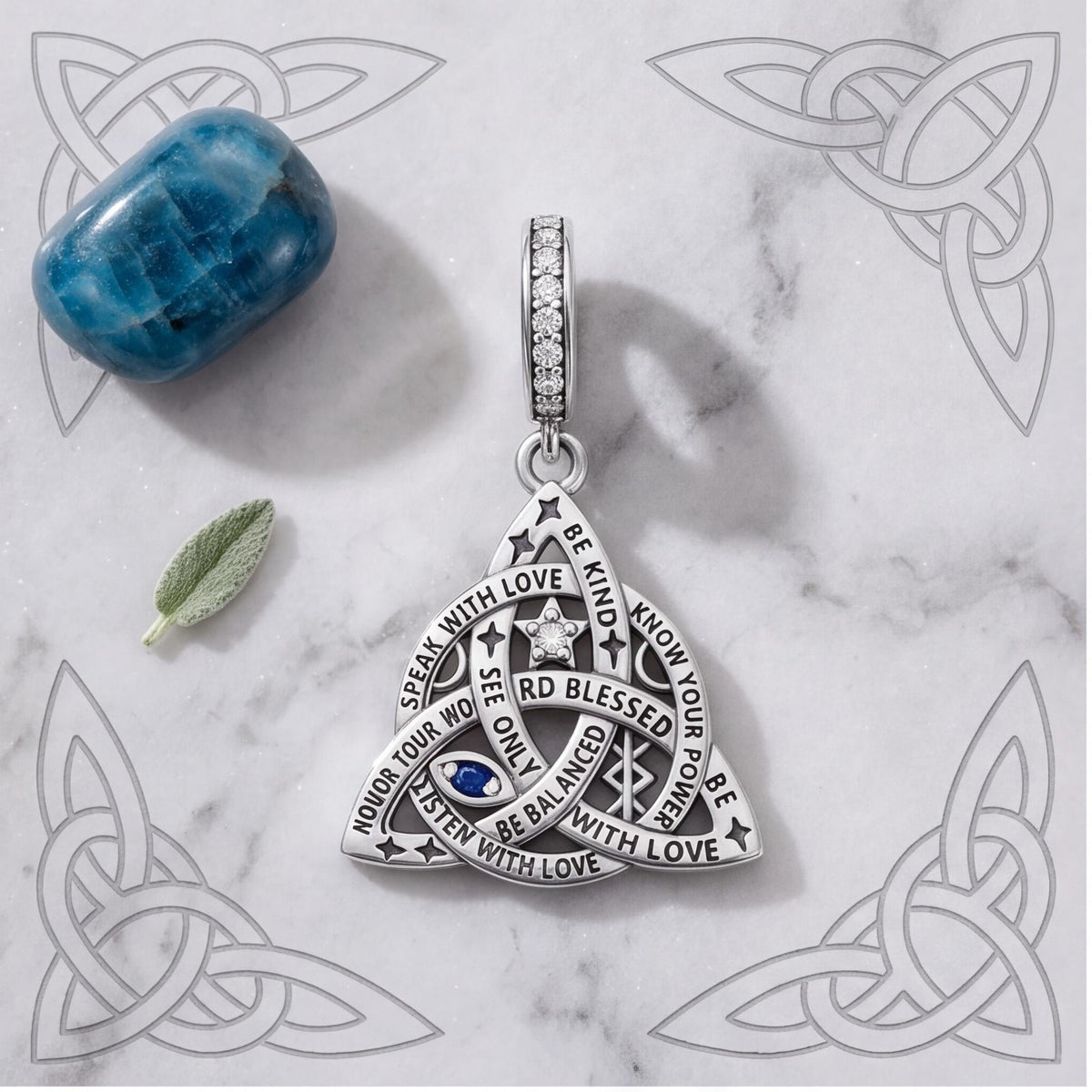 Trinity Knot Charm, sterling silver dangle charm, photo 7
