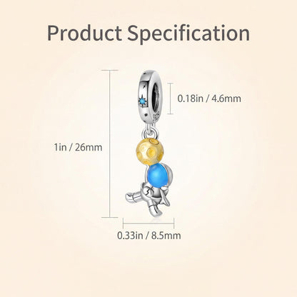Astronaut Dangle Charm size and details
