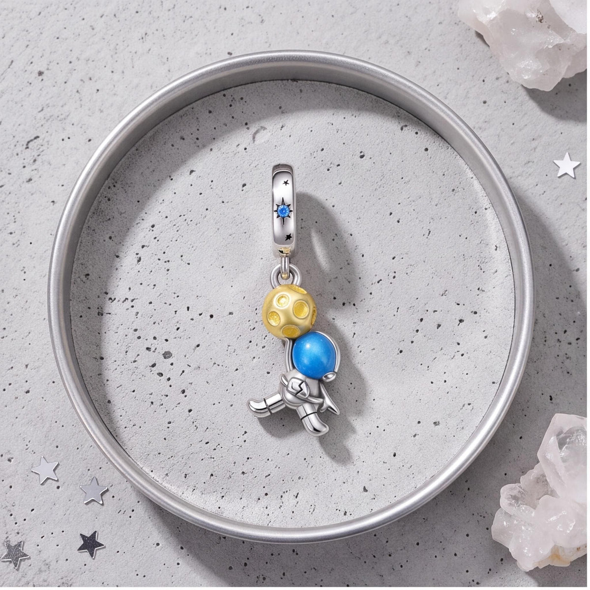 Astronaut Dangle Charm, sterling silver dangle charm, photo 8