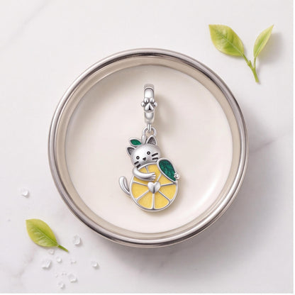 Cat Lemon Dangle Charm, sterling silver dangle charm, photo 7
