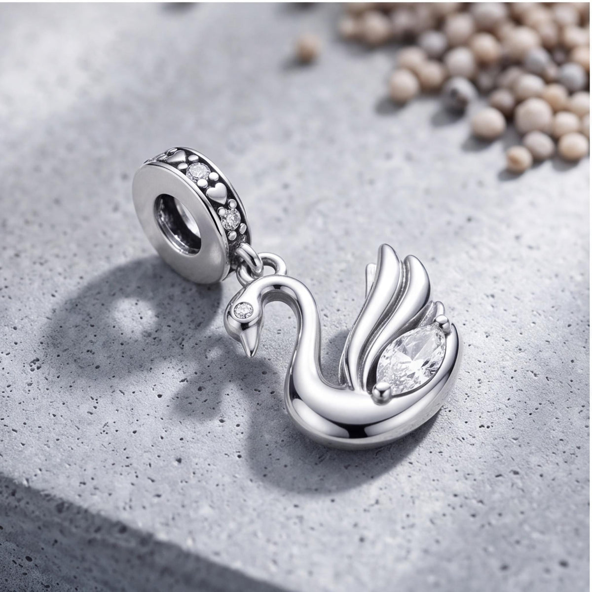 Swan Dangle Charm styled as a gift