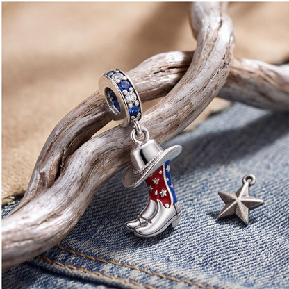 Cowboy Boot Hat Dangle, sterling silver dangle charm, photo 7