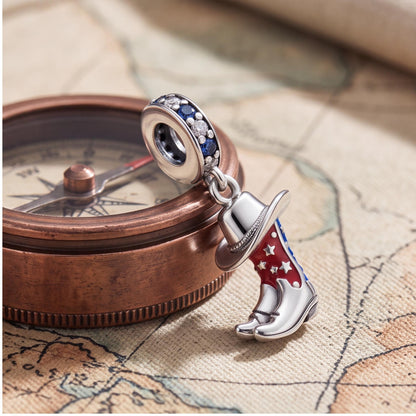 Cowboy Boot Hat Dangle styled as a gift