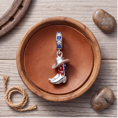 Cowboy Boot Hat Dangle, sterling silver dangle charm, photo 9