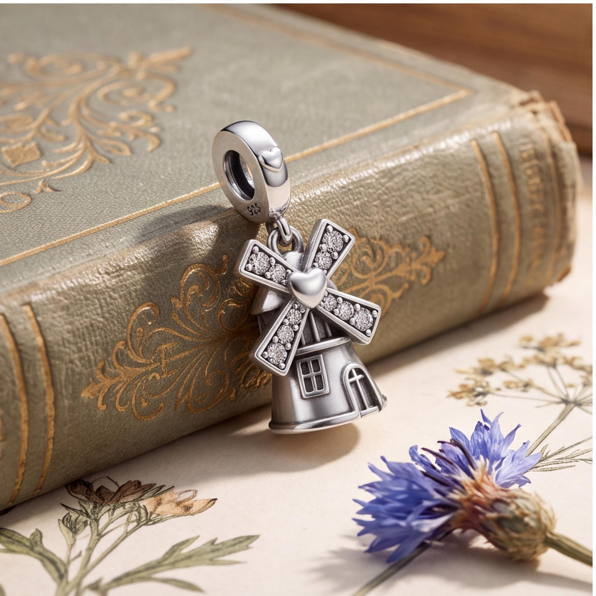 Dutch Windmill Charm styled as a gift