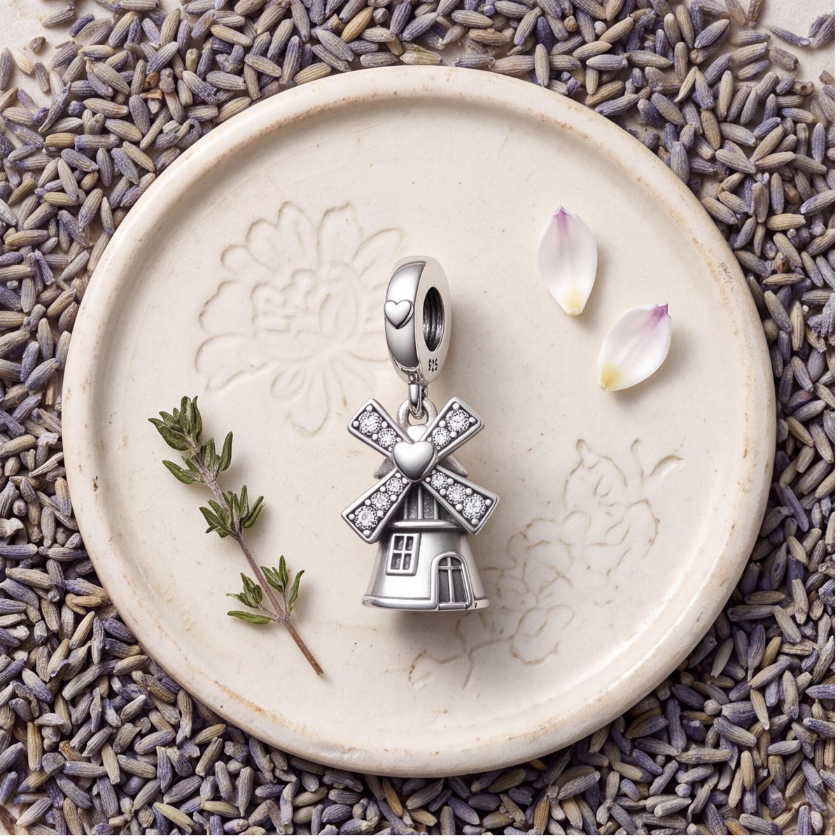 Dutch Windmill Charm, sterling silver dangle charm, photo 9