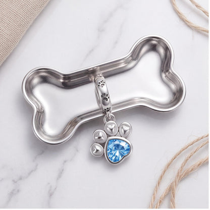 Paw Print Dangle Charm, sterling silver dangle charm, photo 7