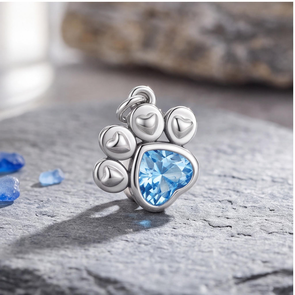 Paw Print Dangle Charm styled as a gift