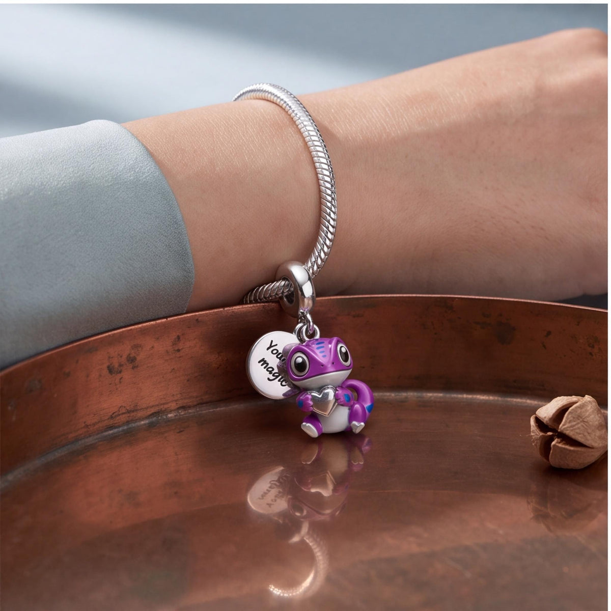 Magic Gecko Charm, sterling silver dangle charm, photo 9