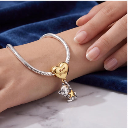 Best Friend Cat Star Dangle, sterling silver dangle charm, photo 9