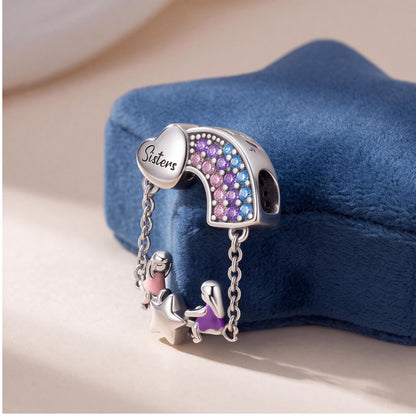 Sisters Rainbow Charm styled as a gift