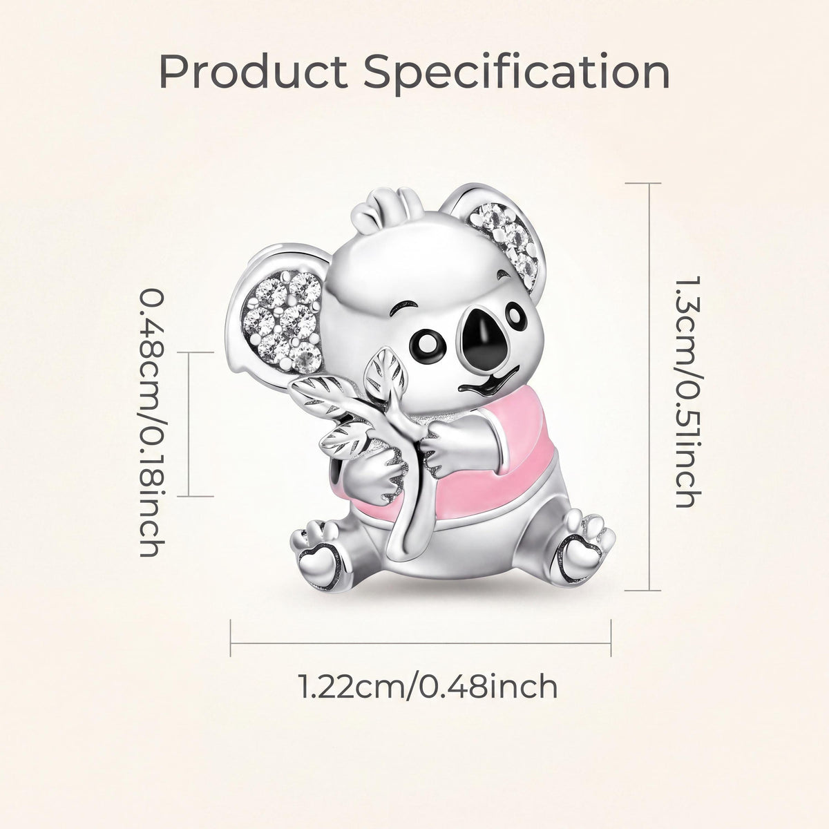 Koala Bear Charm size and details