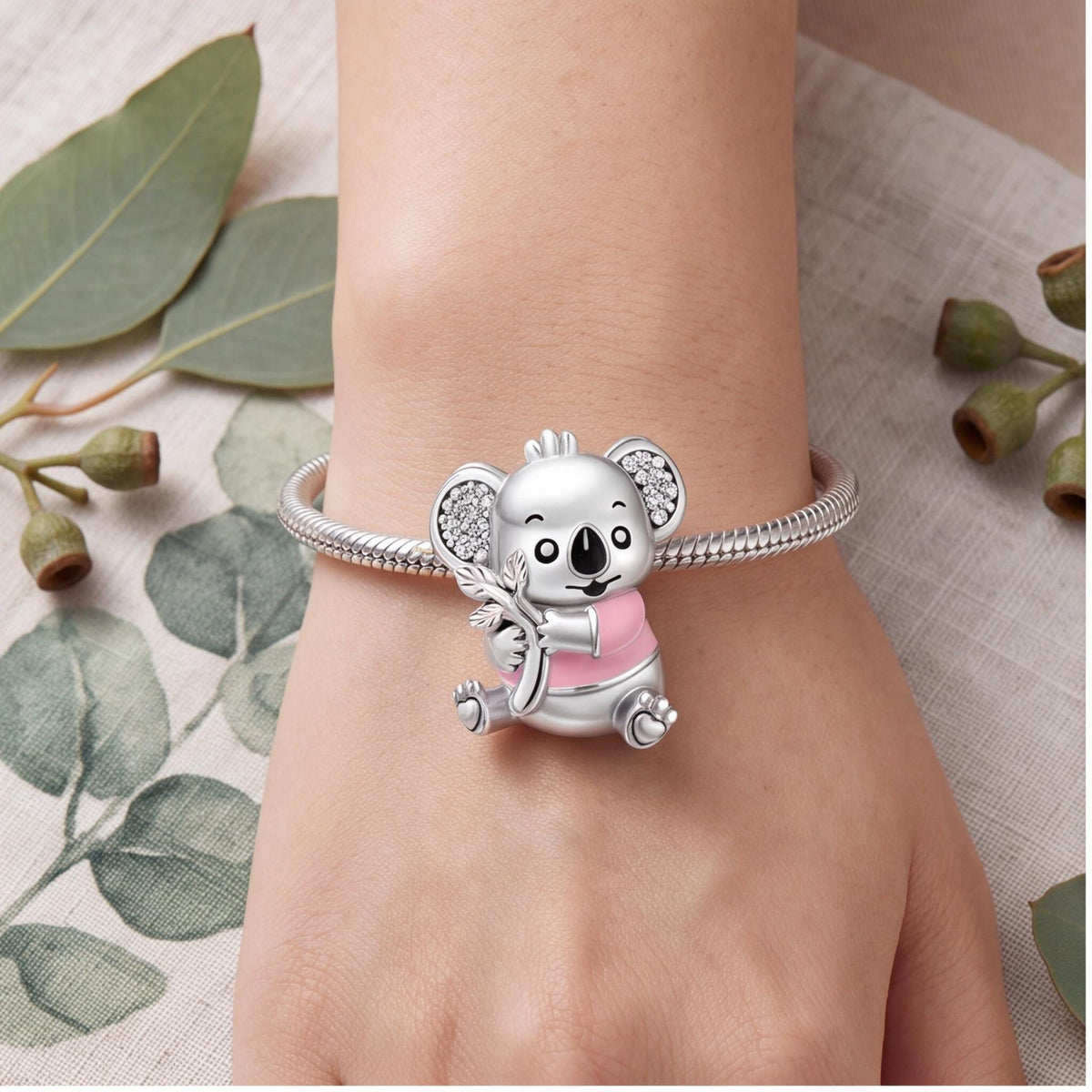 Koala Bear Charm worn on a charm bracelet