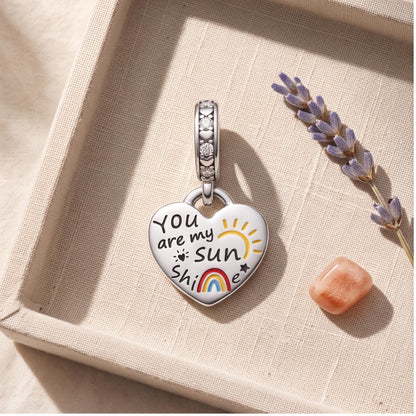Sunshine Heart Dangle, sterling silver dangle charm, photo 7