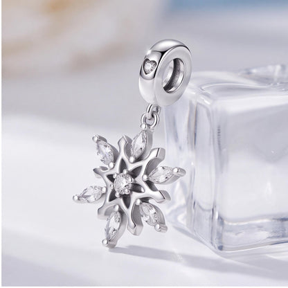 Snowflake Dangle Charm, sterling silver dangle charm, photo 7