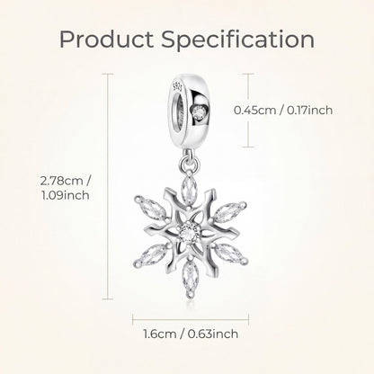 Snowflake Dangle Charm size and details