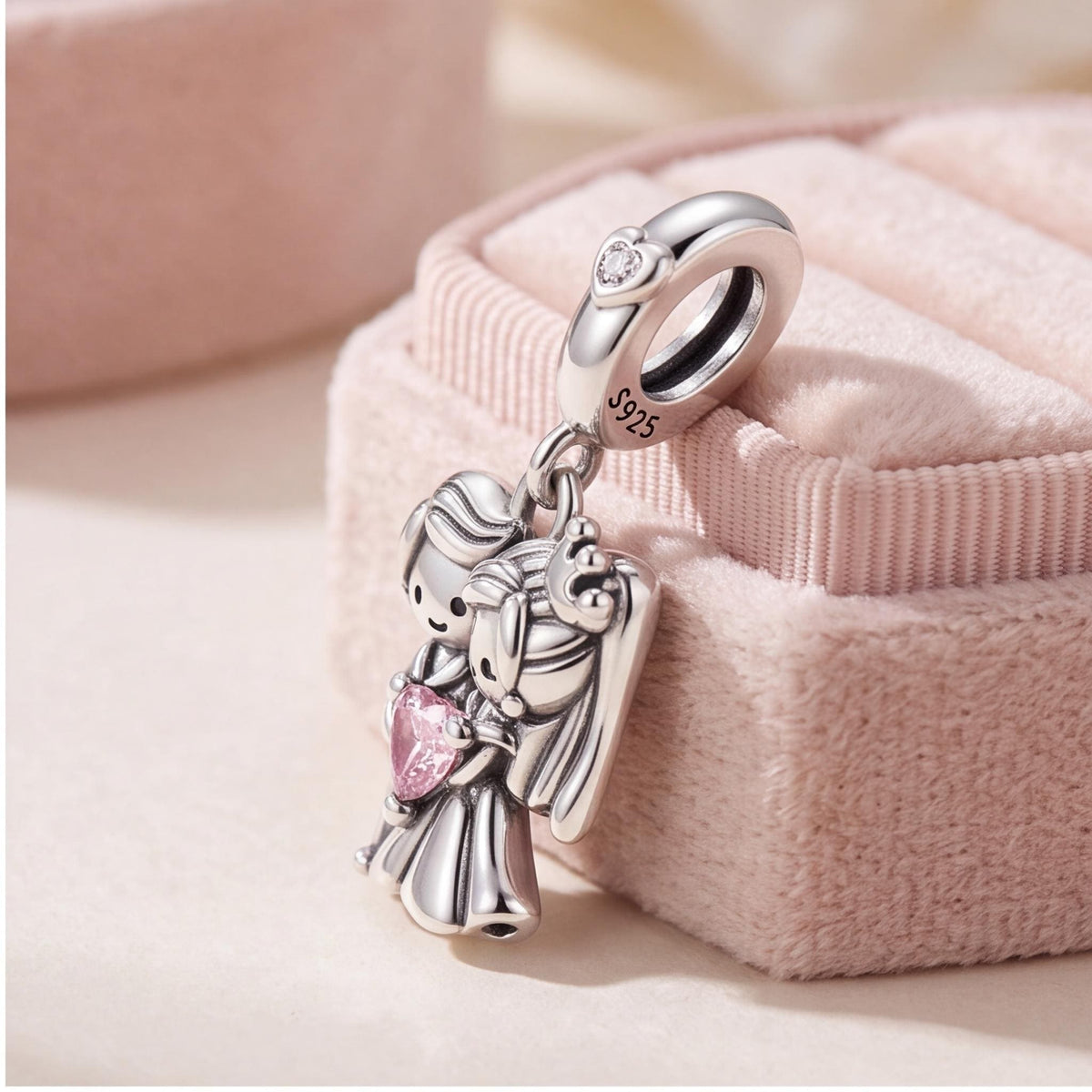 Bride and Groom Charm styled as a gift