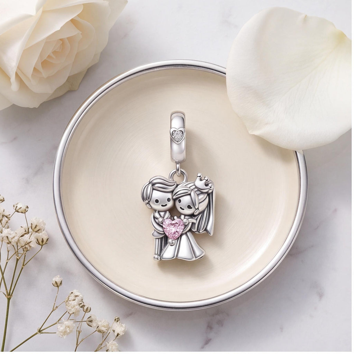Bride and Groom Charm, sterling silver dangle charm, photo 9