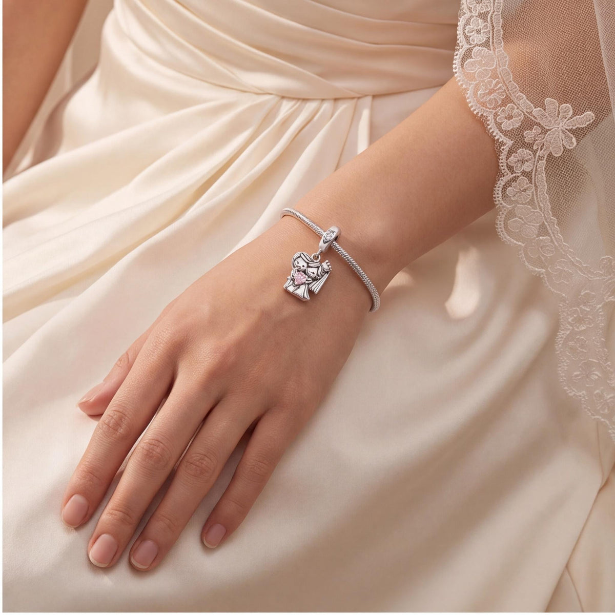 Bride and Groom Charm, sterling silver dangle charm, photo 10