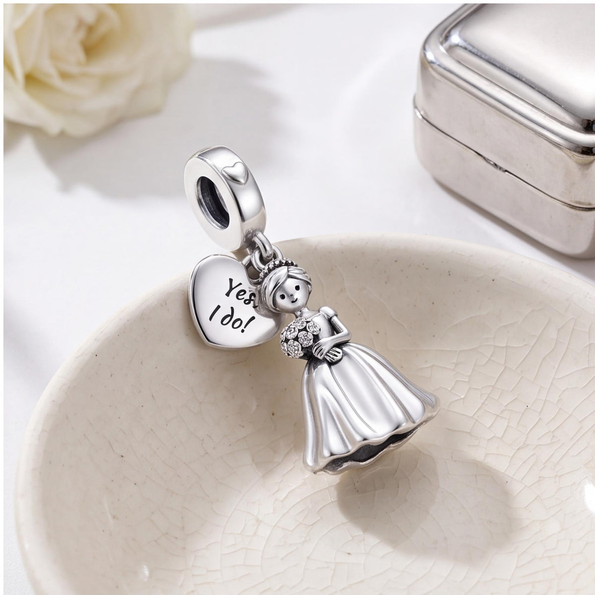 Bride Dangle Charm, sterling silver dangle charm, photo 9