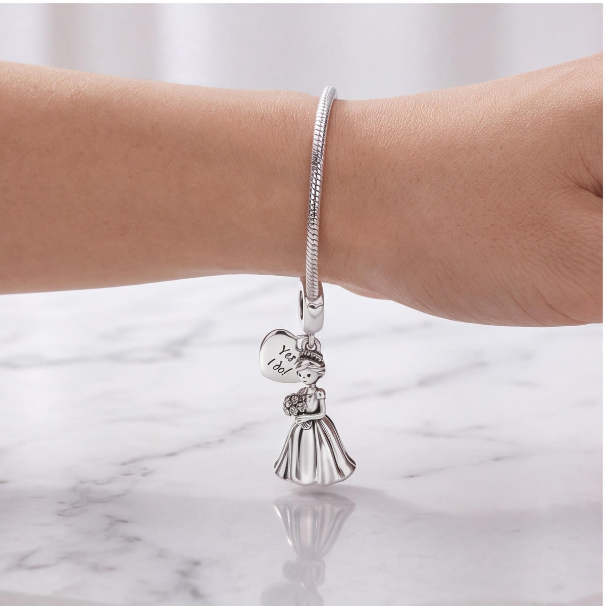 Bride Dangle Charm, sterling silver dangle charm, photo 8