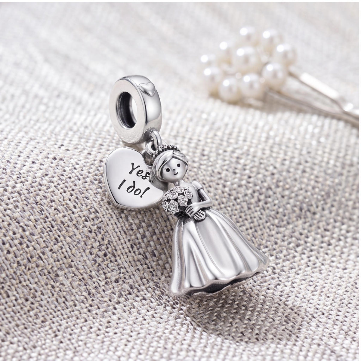 Bride Dangle Charm, sterling silver dangle charm, photo 7