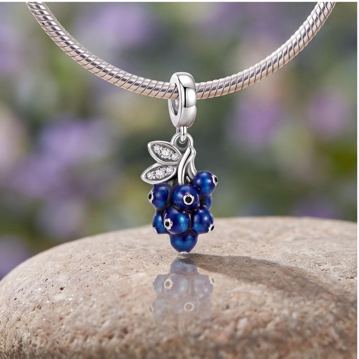 Blueberry Dangle Charm, sterling silver dangle charm, photo 10