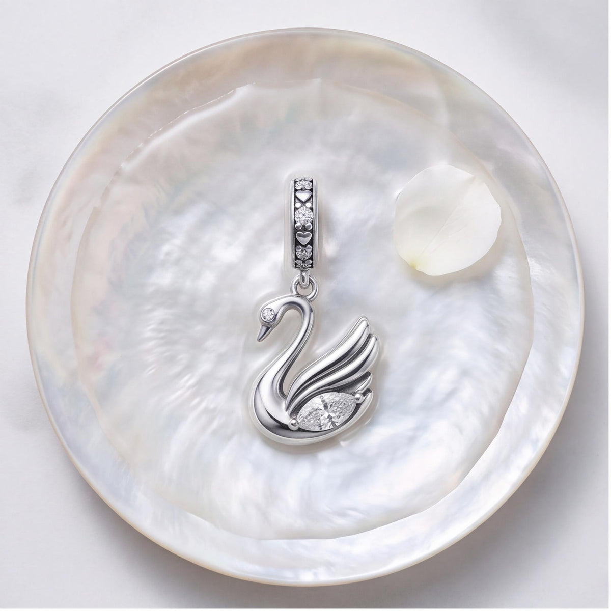 Swan Dangle Charm, sterling silver dangle charm, photo 7