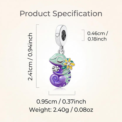 Chameleon Dangle Charm size and details