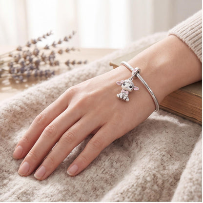 Cute Lamb Dangle close-up on a bracelet