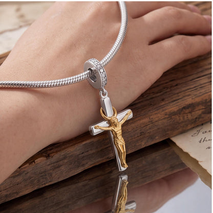 Crucifix Dangle Charm, sterling silver dangle charm, photo 8