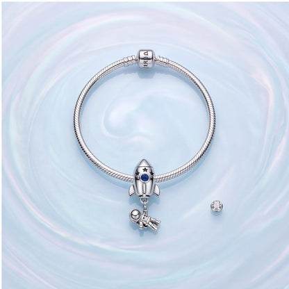Rocket Astronaut Charm, sterling silver dangle charm, photo 9