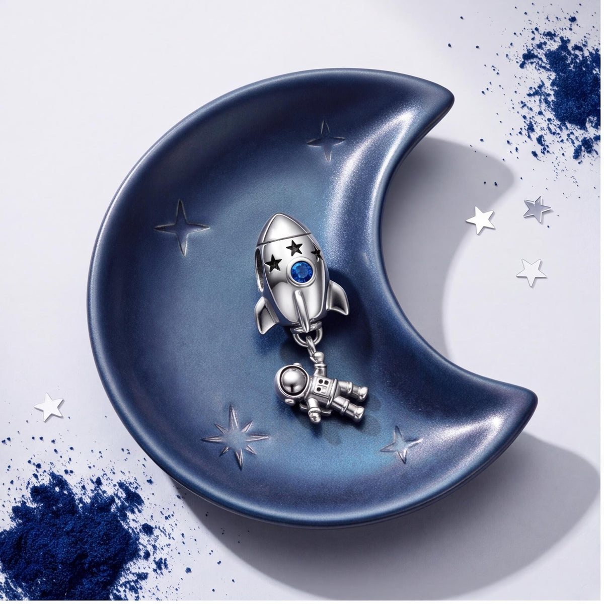 Rocket Astronaut Charm, sterling silver dangle charm, photo 10