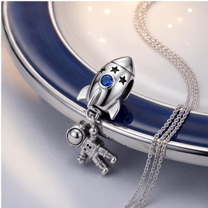 Rocket Astronaut Charm, sterling silver dangle charm, photo 8