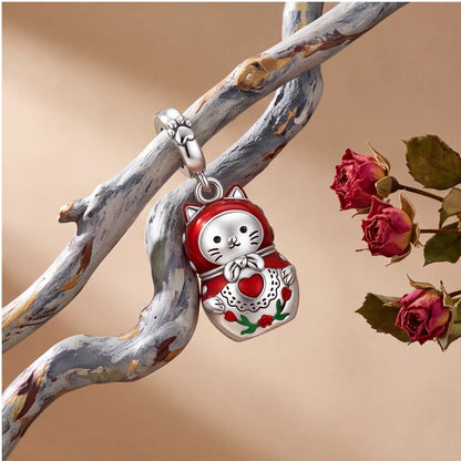 Cat Nesting Doll Charm, sterling silver dangle charm, photo 7