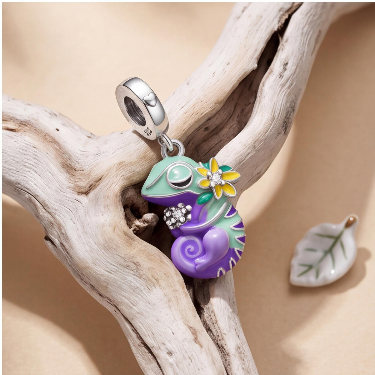 Chameleon Dangle Charm styled as a gift