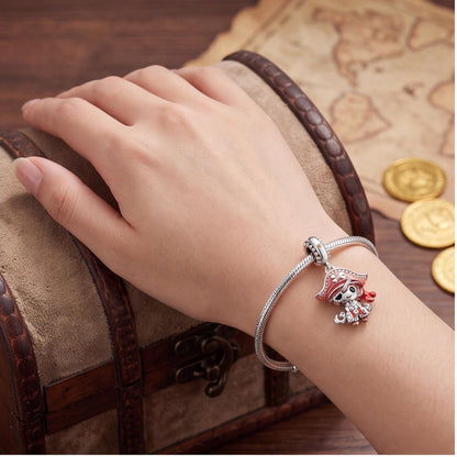 Pirate Dangle Charm worn on a charm bracelet