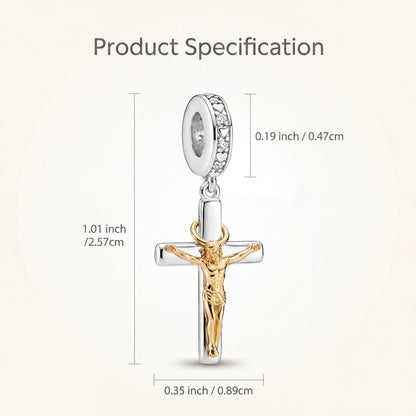 Crucifix Dangle Charm size and details