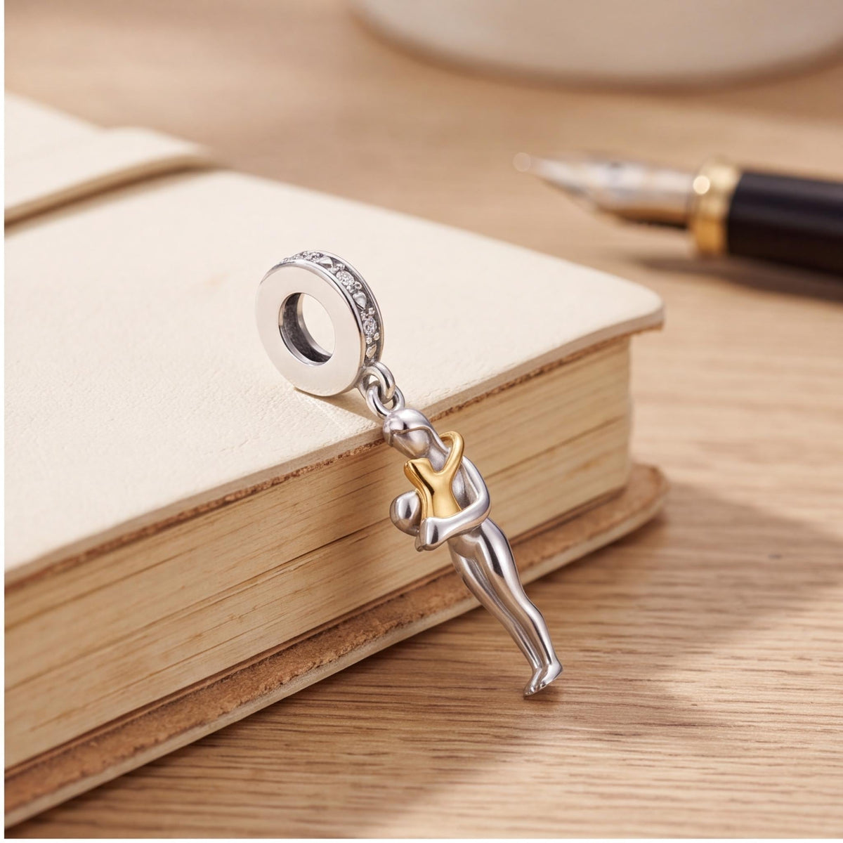 Cat Hug Dangle Charm, sterling silver dangle charm, photo 7