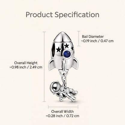 Rocket Astronaut Charm size and details