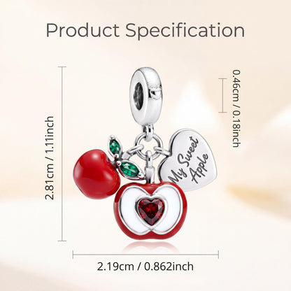 Red Apple Dangle Charm size and details
