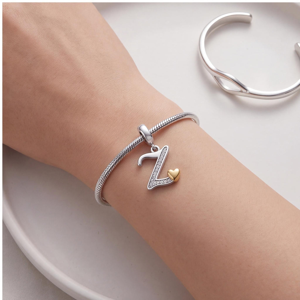 Letter Z Initial Dangle, sterling silver dangle charm, photo 8