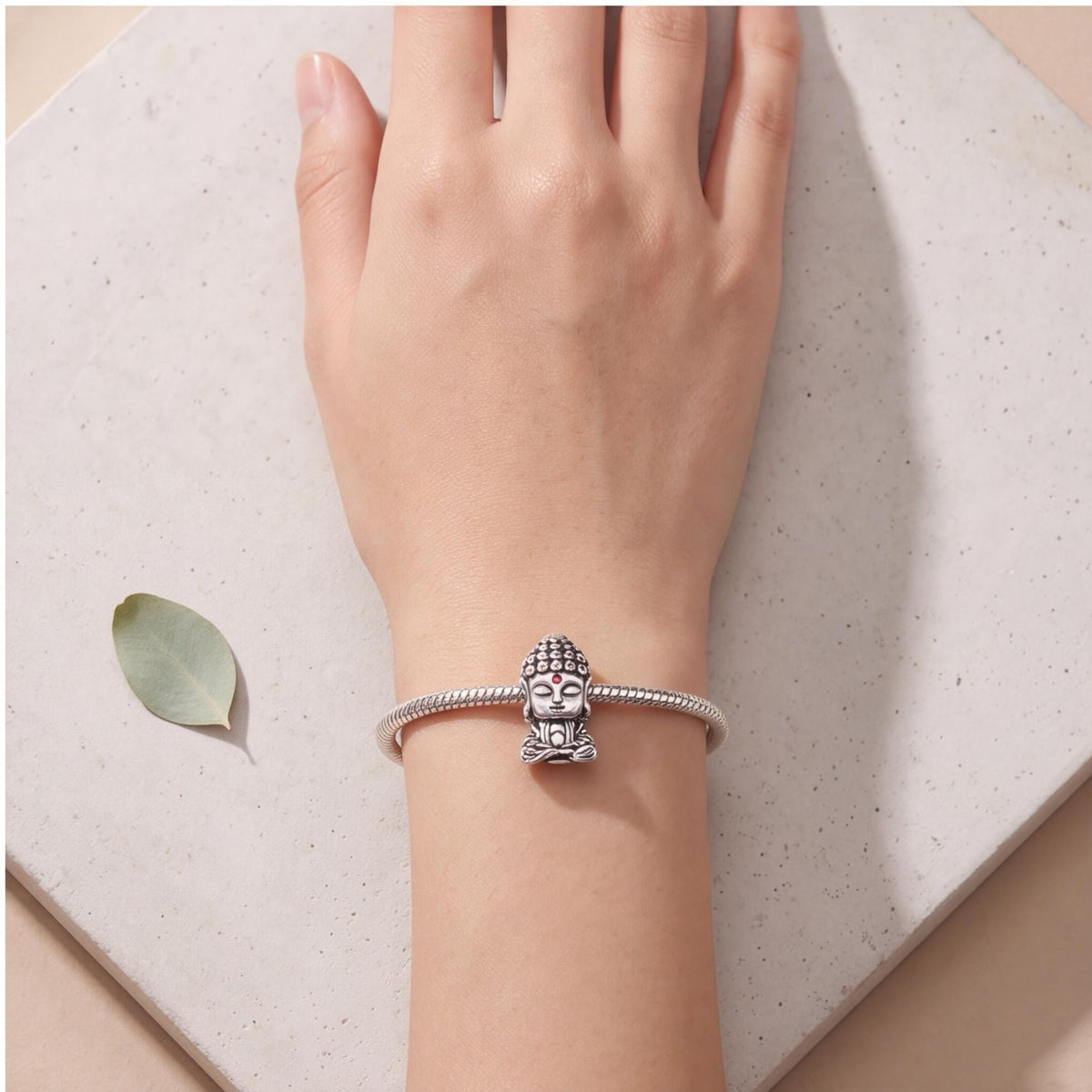Buddha Meditation Charm worn on a charm bracelet