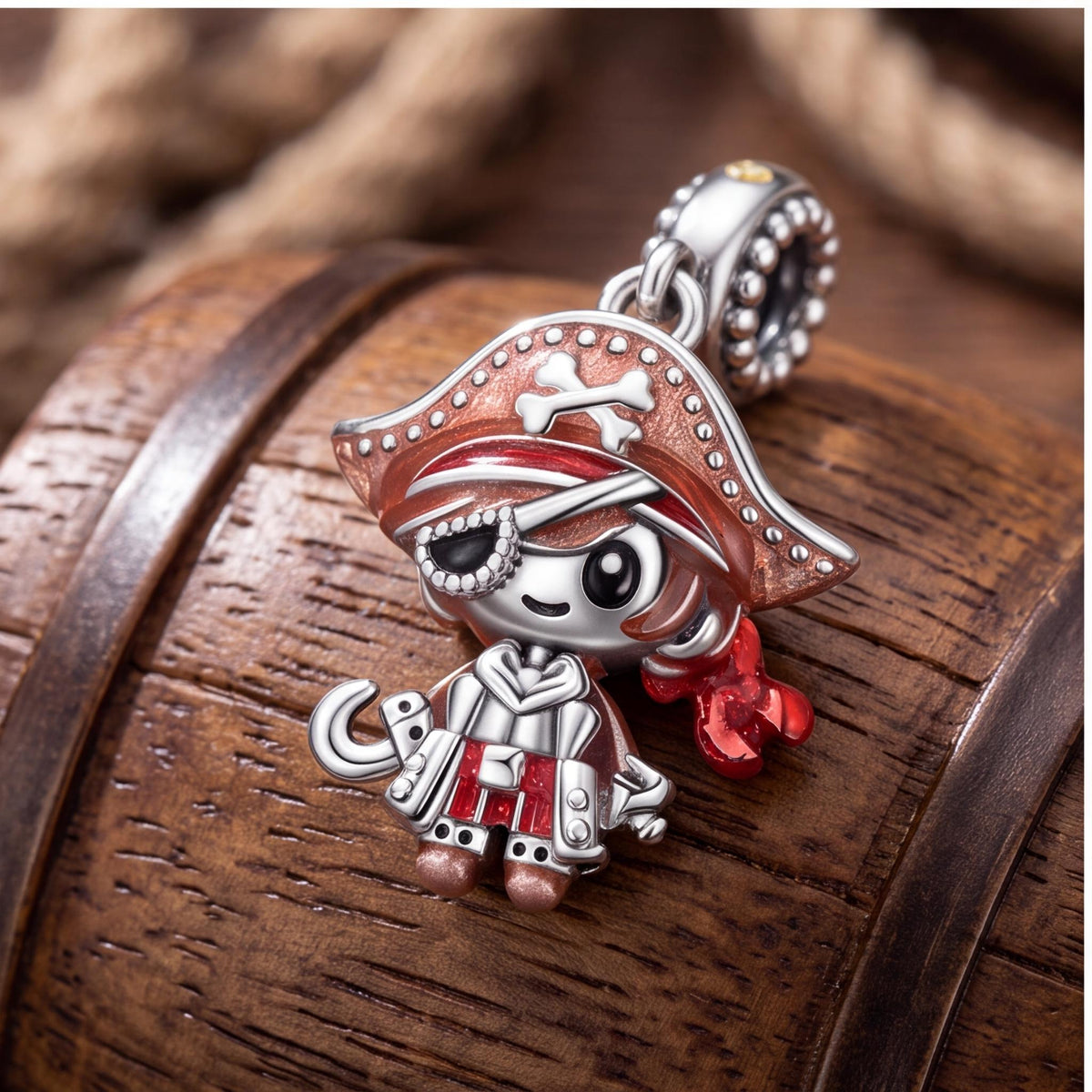 Pirate Dangle Charm, sterling silver dangle charm, photo 7