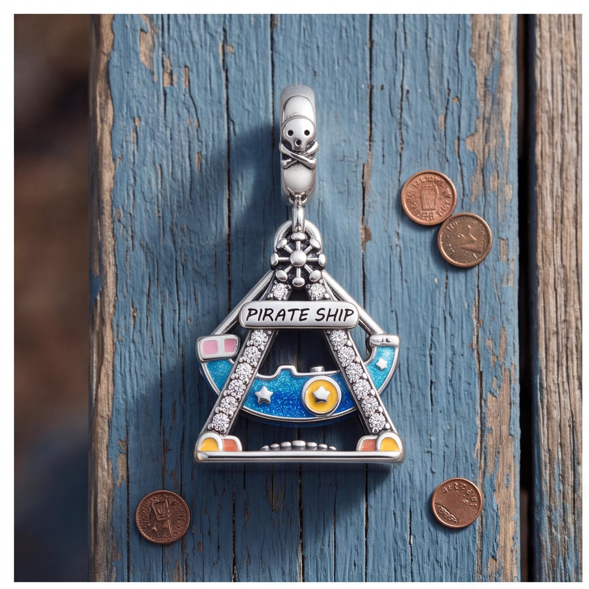 Pirate Ship Charm, sterling silver dangle charm, photo 7